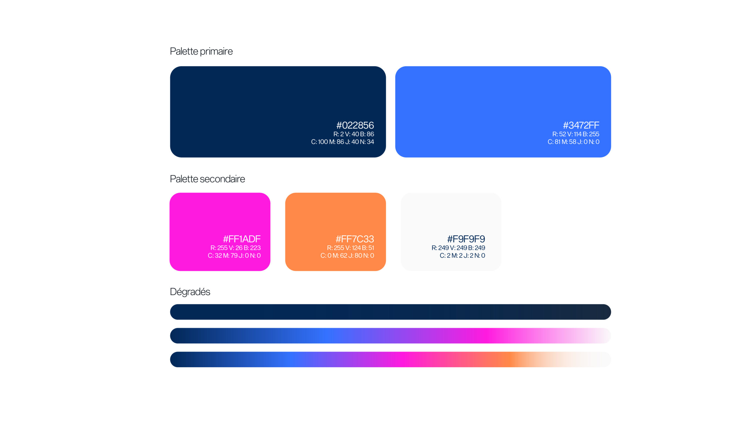 palette de couleurs EducationVR